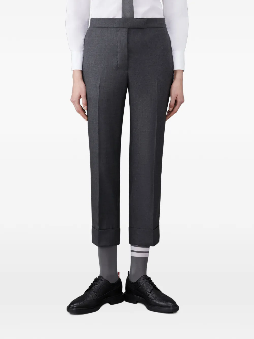 Thom Browne Super 120s twill broek met band Grijs