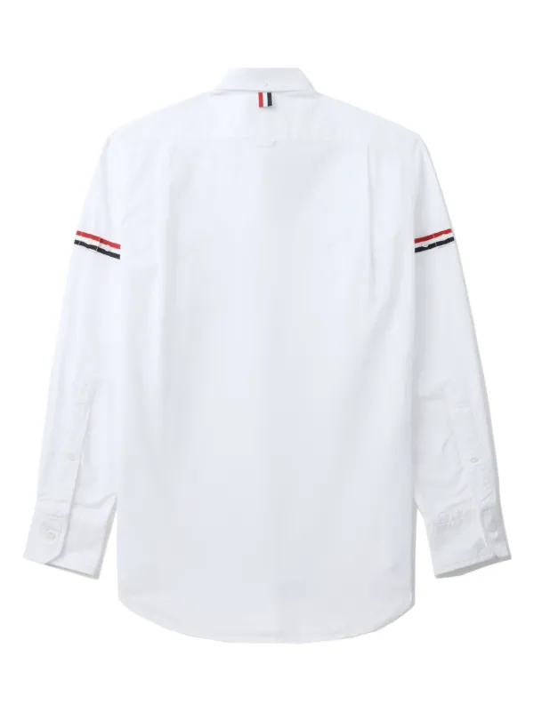 THOM BROWNE. シャツ Thom Browne grosgrain-armband Oxford Shirt | White | FARFETCH