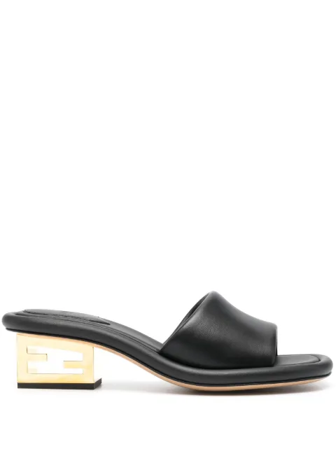 FENDI 55mm leather logo-detail sandals