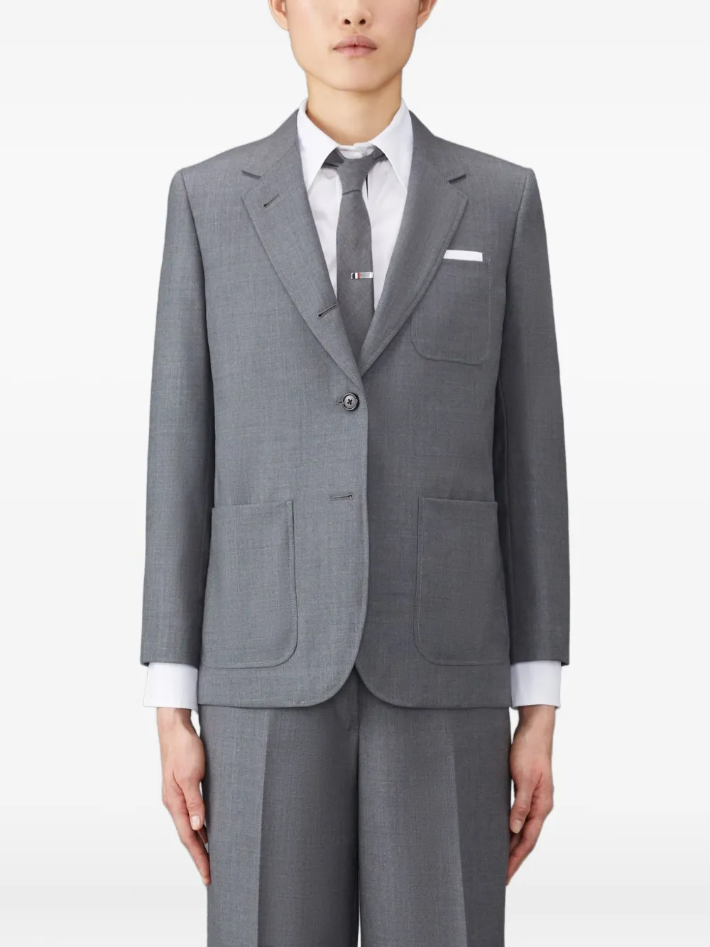 Thom Browne Sack Sport Wool Blazer In Gray
