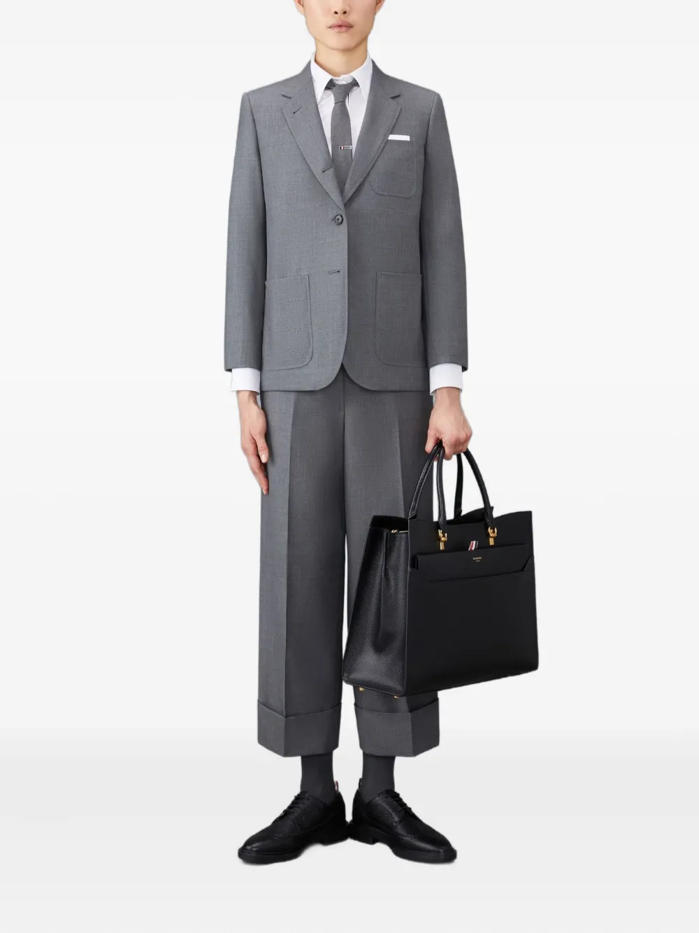 Thom Browne Sack Sport Wool Blazer In Gray