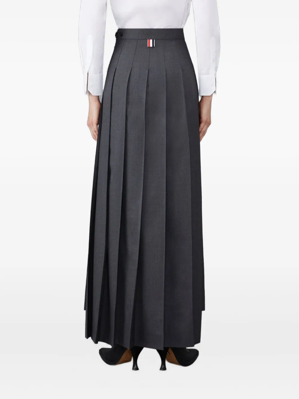 Thom Browne Pleated Maxi Skirt In Black