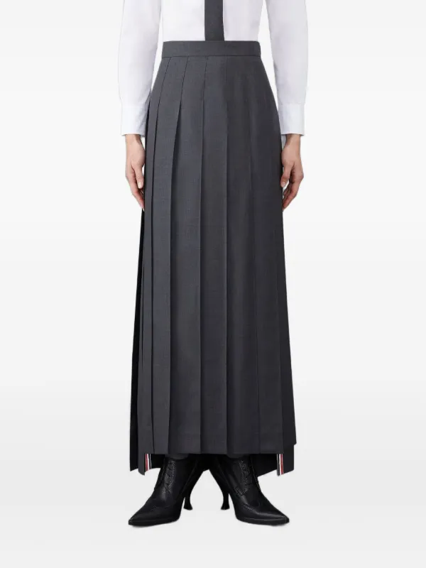 Thom Browne プリーツ マキシスカート | グレー | FARFETCH JP
