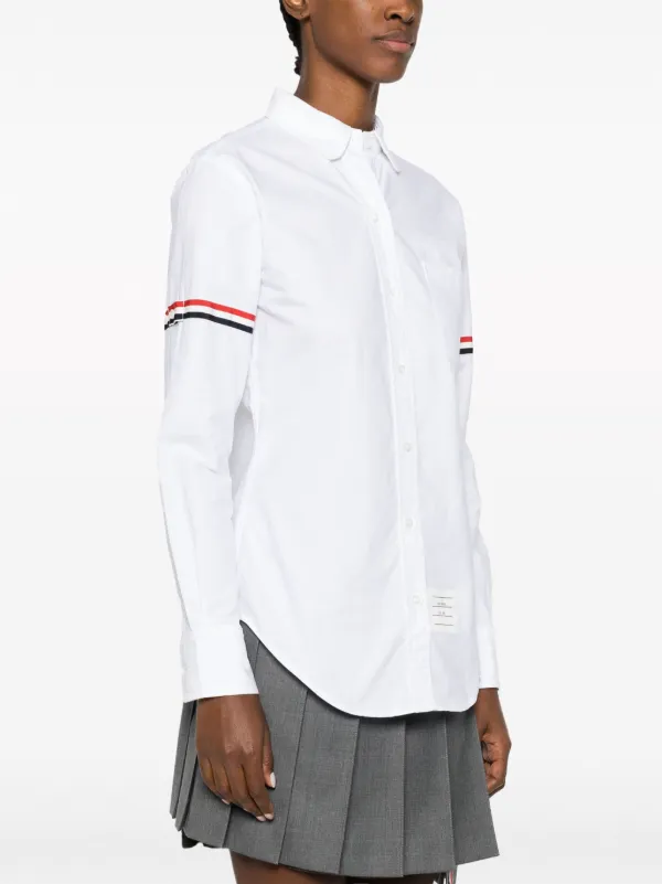 Thom Browne RWB-stripe Cotton Shirt | White | FARFETCH