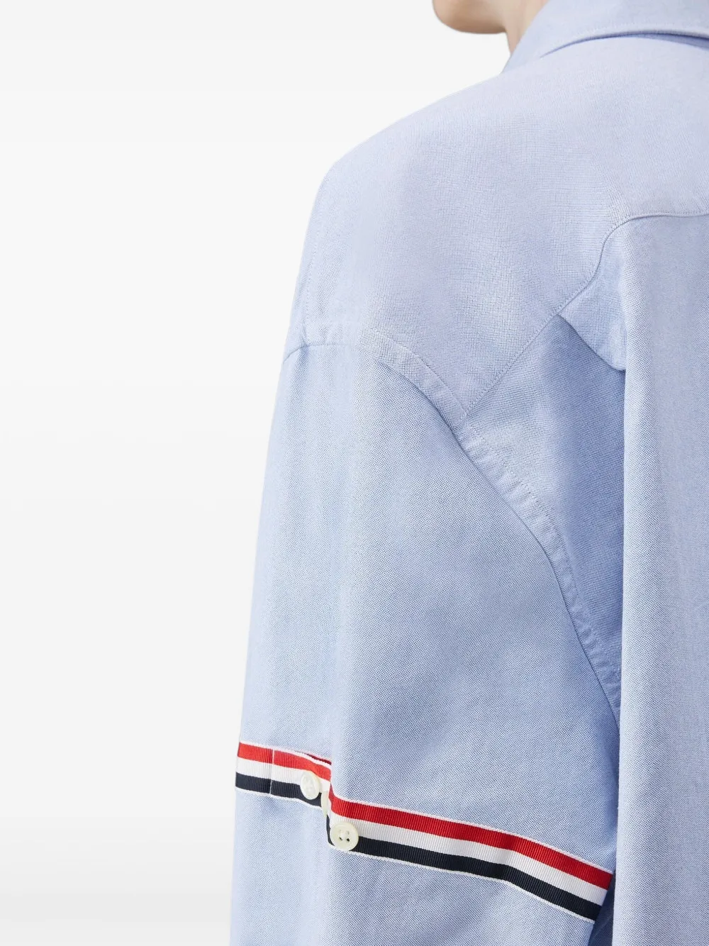 Thom Browne Blouse met gespreide kraag en grosgrain afwerking Blauw