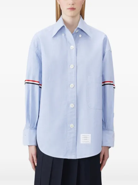 Thom Browne grosgrain-trimmed spread-collar shirt
