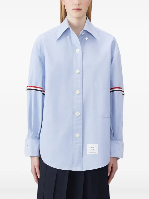 Thom Browne Armband Supersized Oxford Shirt in Blue