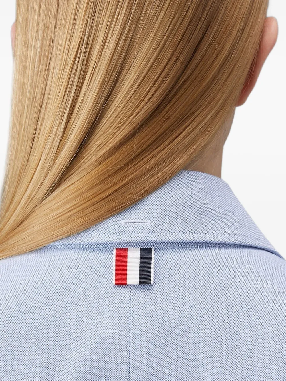 Thom Browne Blouse met gespreide kraag en grosgrain afwerking Blauw