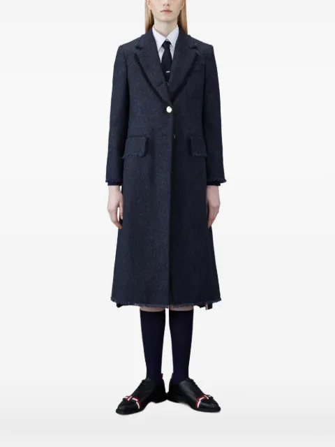 Thom Browne Donegal tweed wide lapel overcoat
