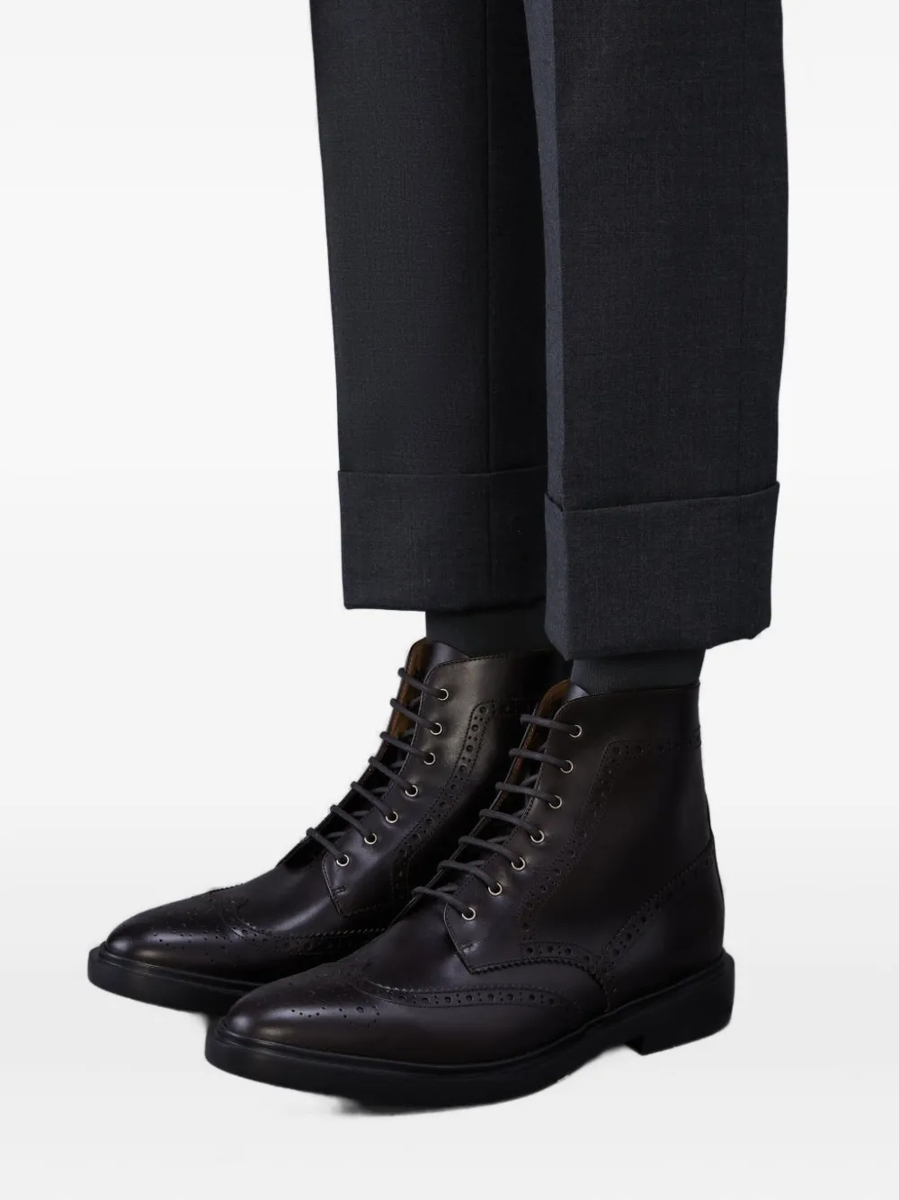 Thom Browne Leren Wingtip laarzen Bruin
