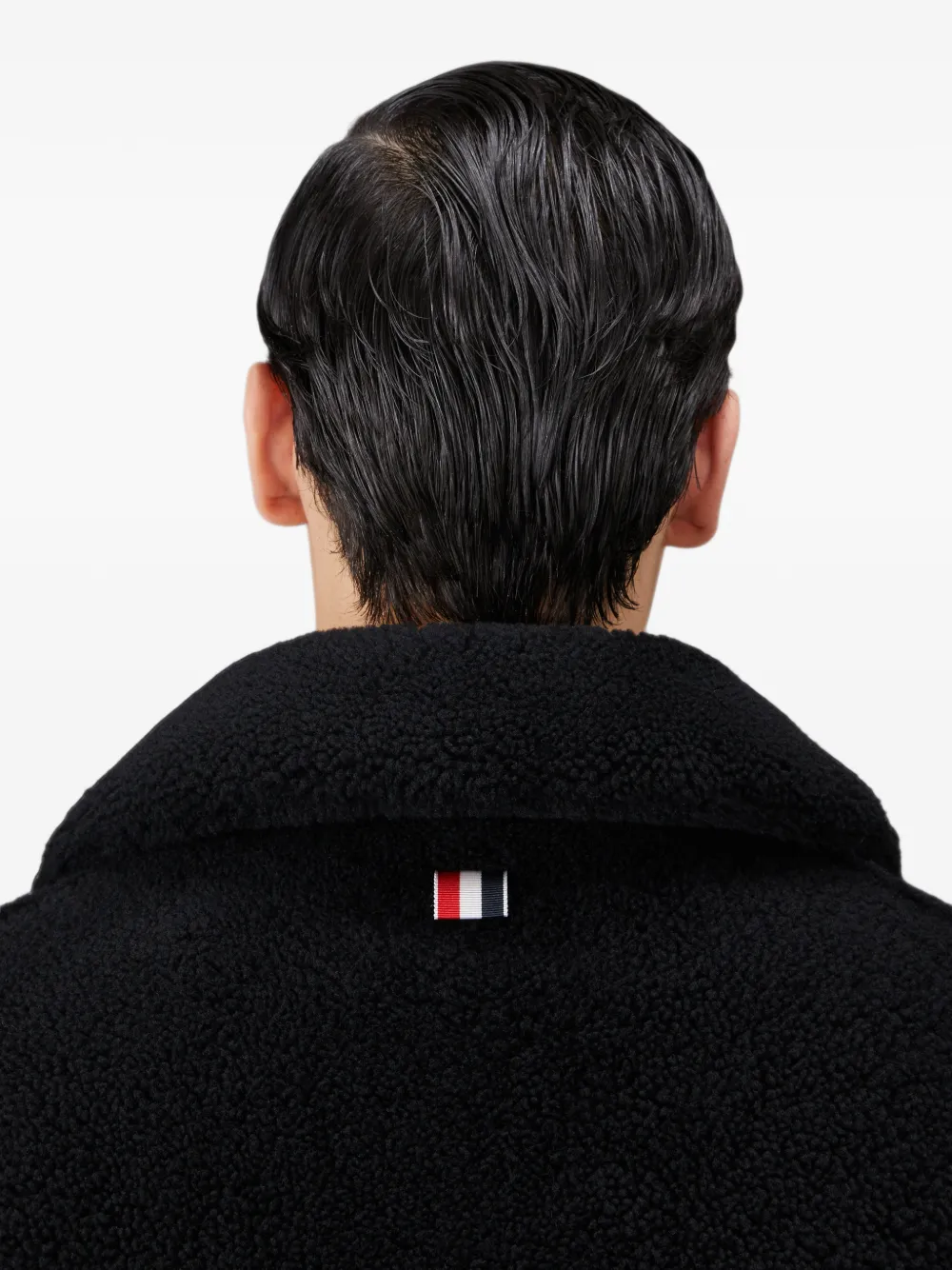 Thom Browne 4-Bar lammy ongestructureerde sailorjas Zwart