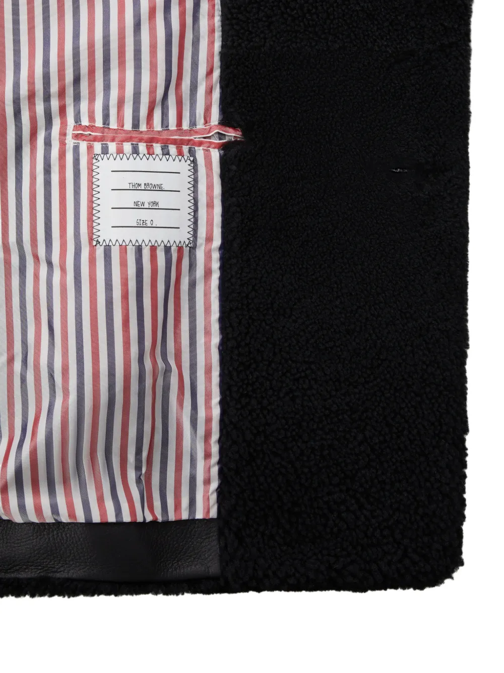 Thom Browne 4-Bar lammy ongestructureerde sailorjas Zwart