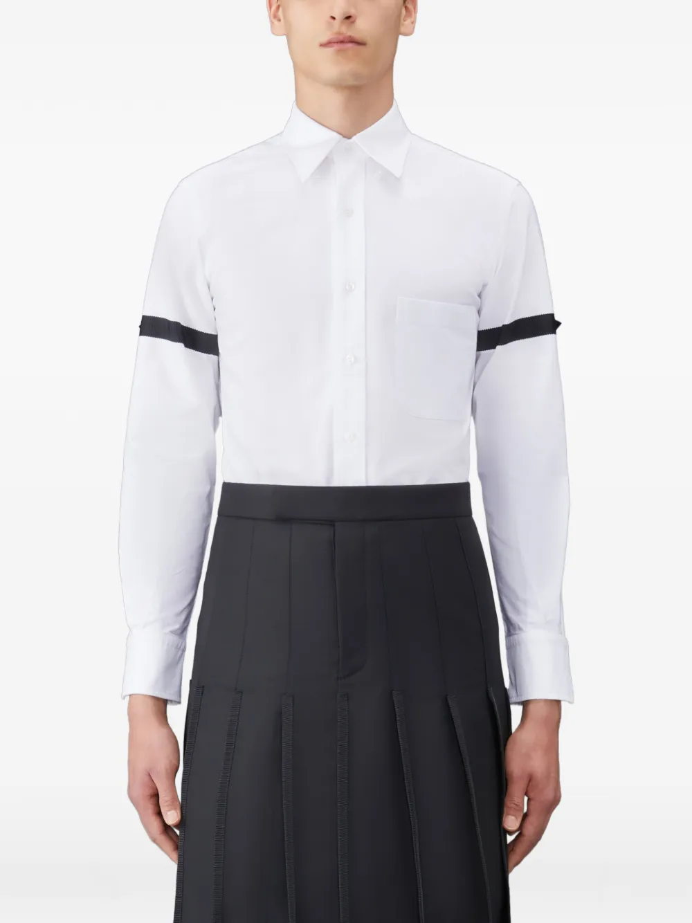 Thom Browne Oxford overhemd met lintdetail Wit