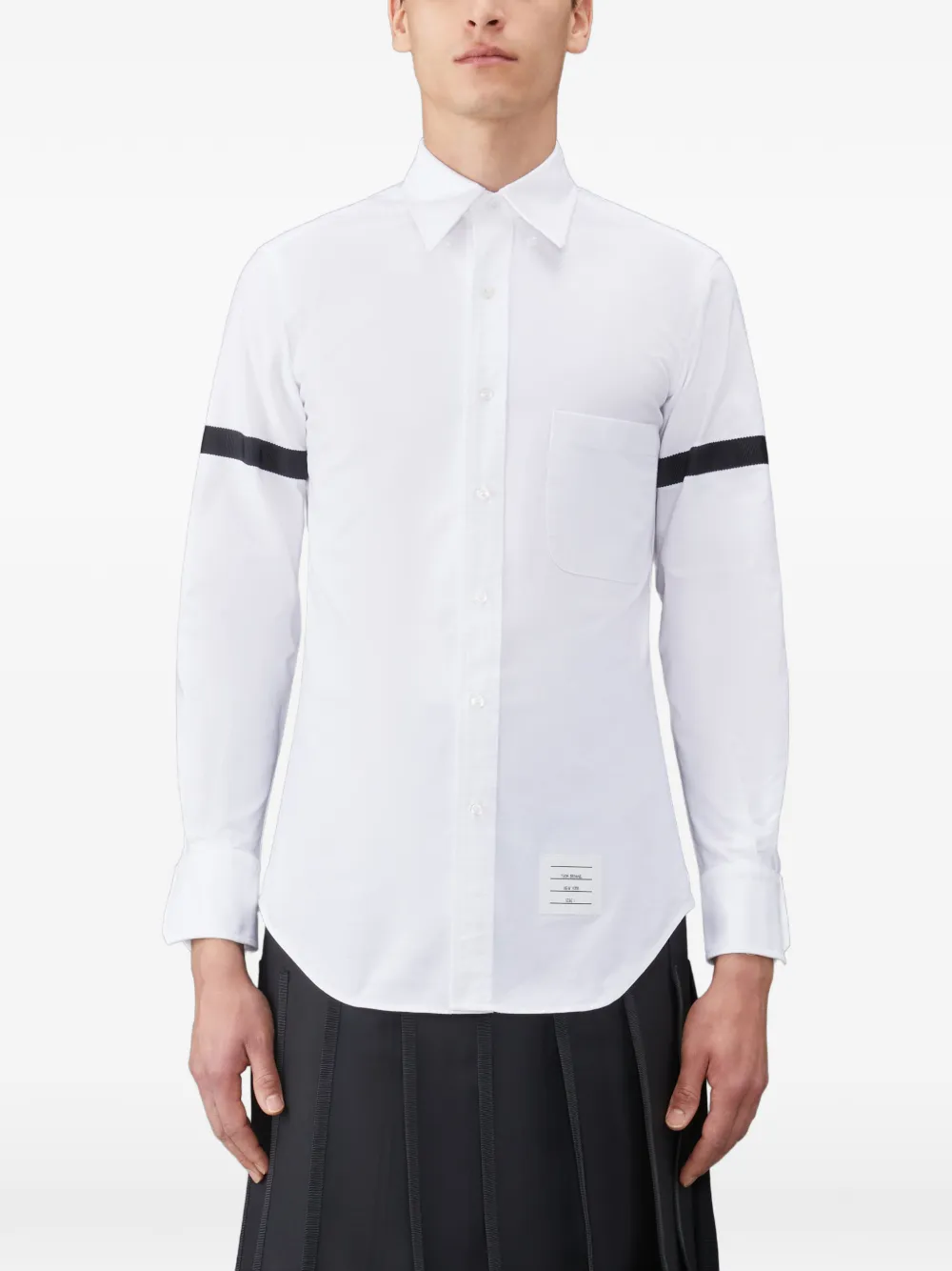 Thom Browne ribbon-detailed cotton shirt