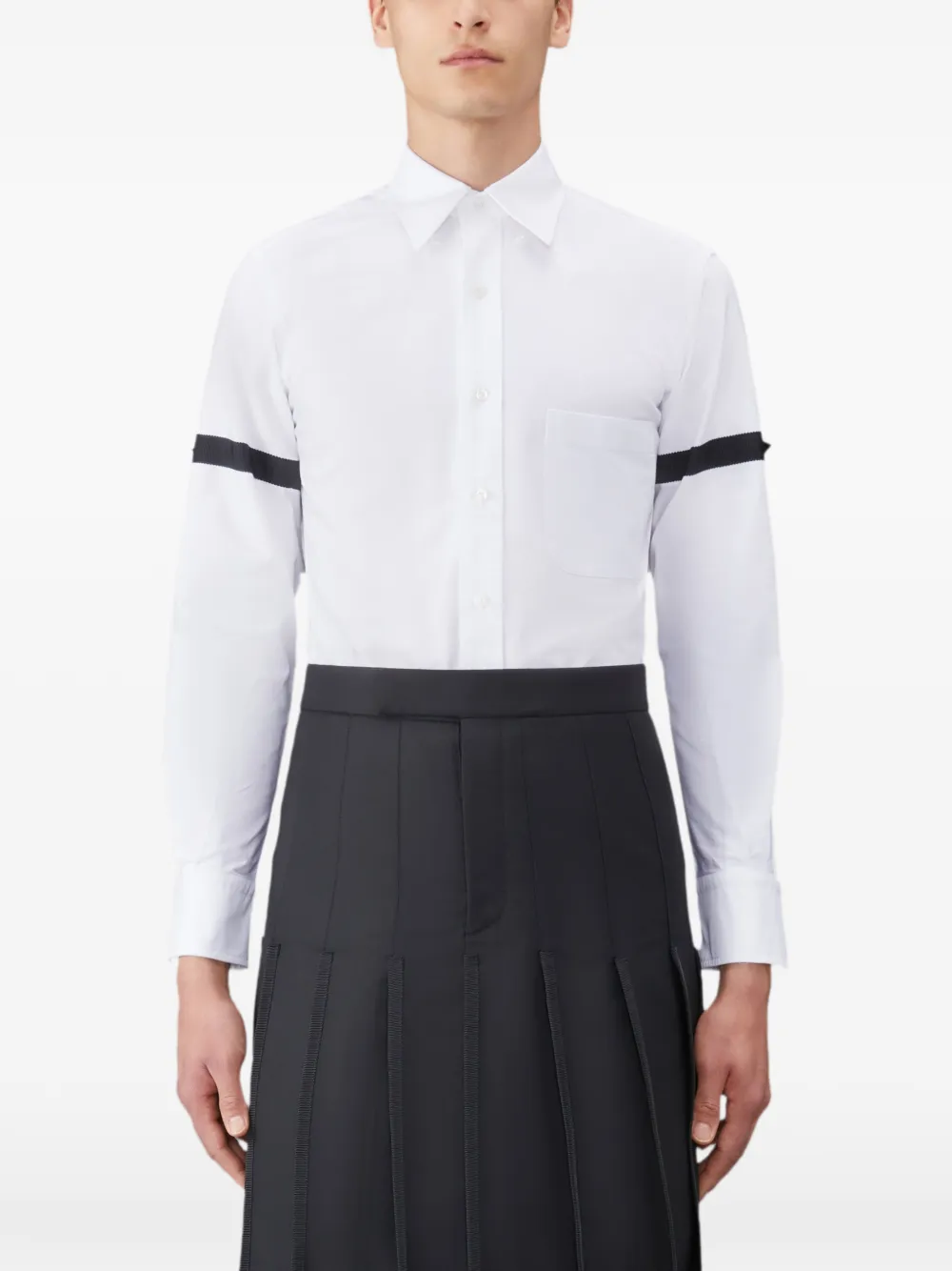 Thom Browne Oxford Armband Shirt in White, view 4