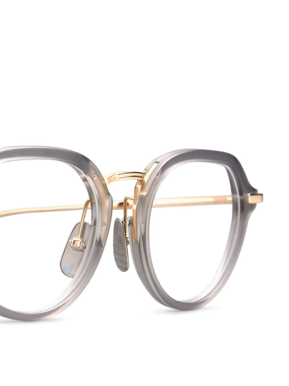 Shop Thom Browne Round-frame Glasses In Grey