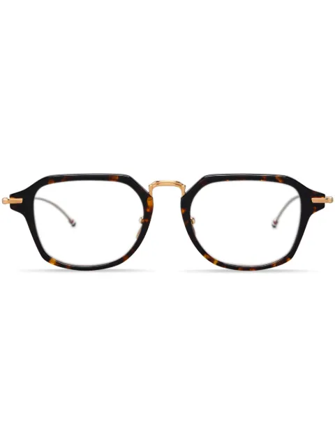 Thom Browne Eyewear lentes con armazón rectangular estilo carey