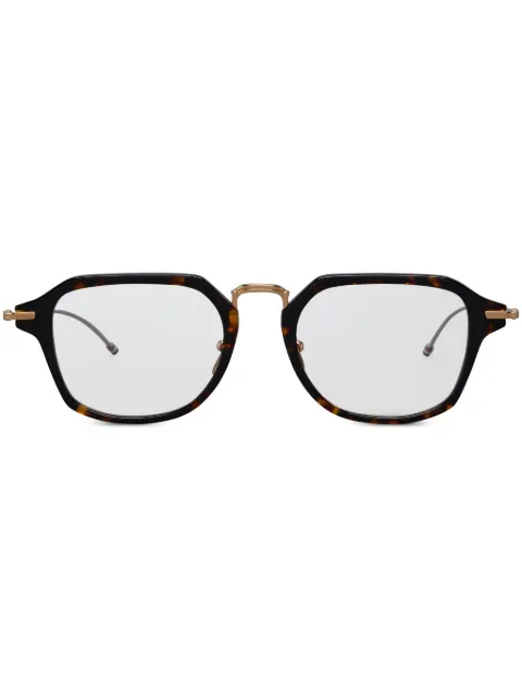 Thom Browne Eyewear lentes con armazón rectangular estilo carey
