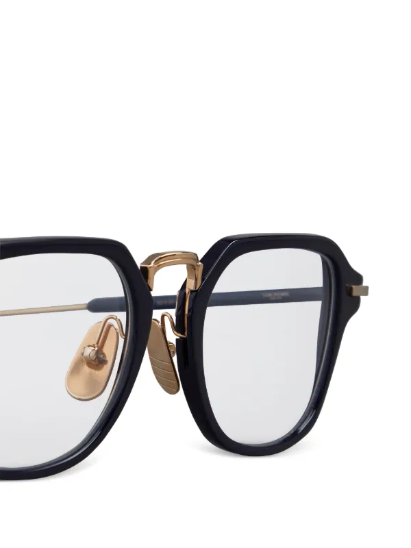 THOM BROWNE スクエアフレームメガネ 【関税込】 Thom Browne Eyewear スクエア眼鏡フレーム | ブラック