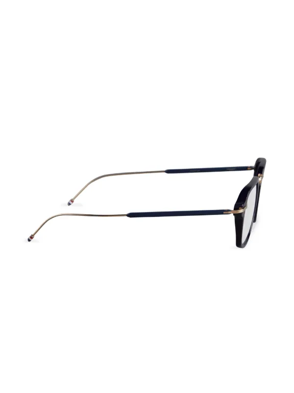 Thom Browne Eyewear スクエア眼鏡フレーム | ブルー | FARFETCH JP