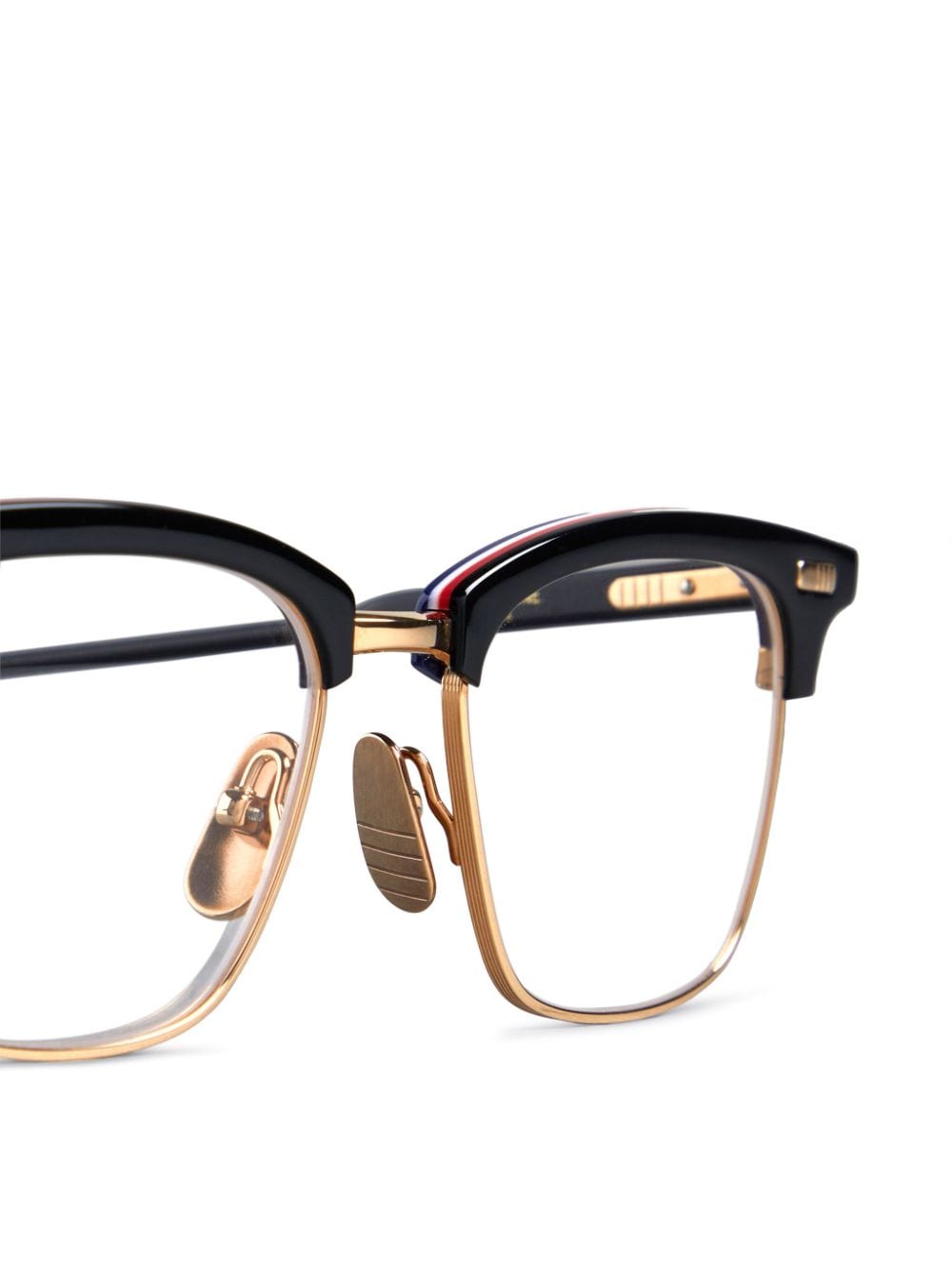 Shop Thom Browne Rectangle-frame Glasses In 001 Black