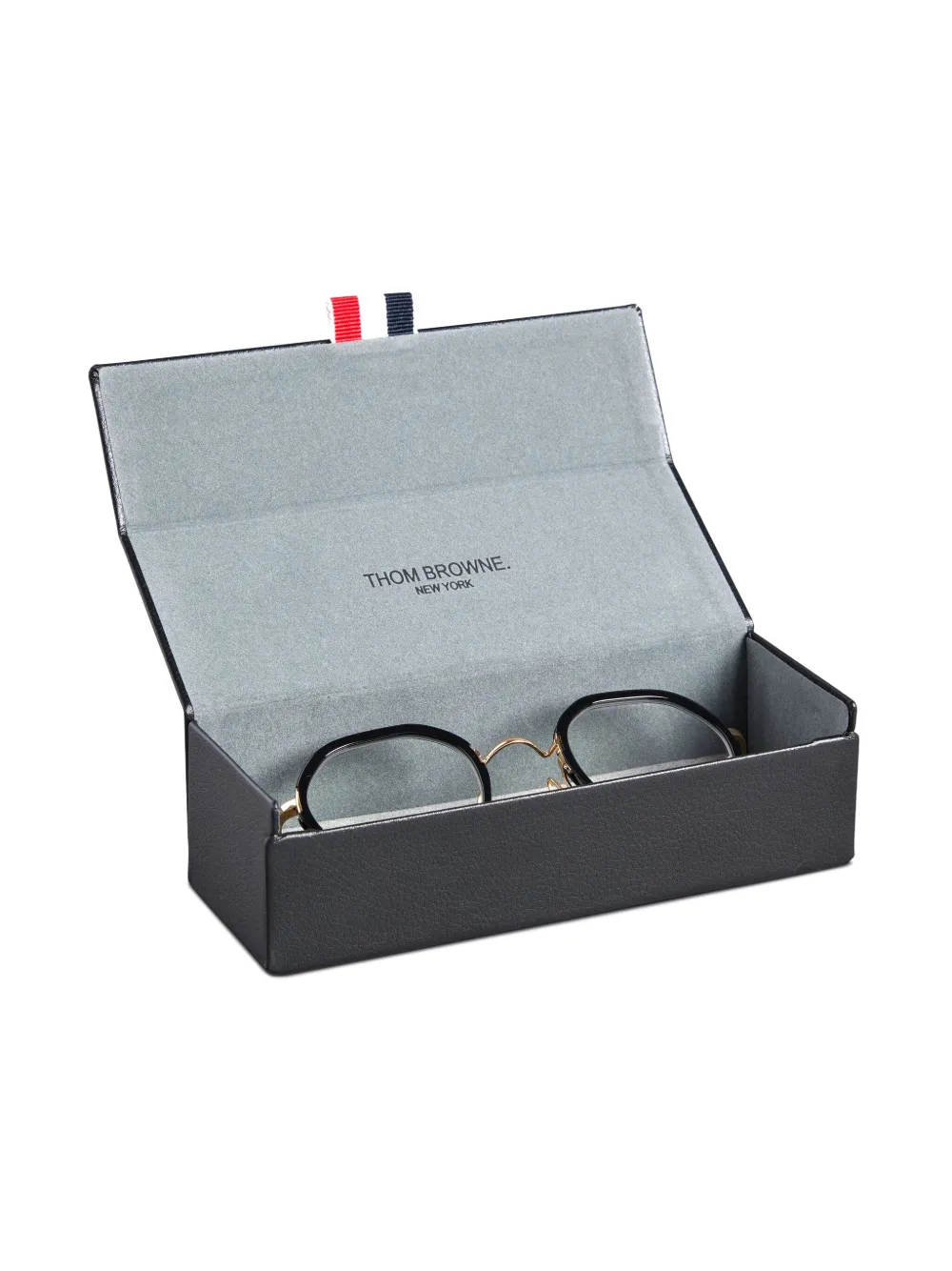 Shop Thom Browne Round-frame Glasses In Black