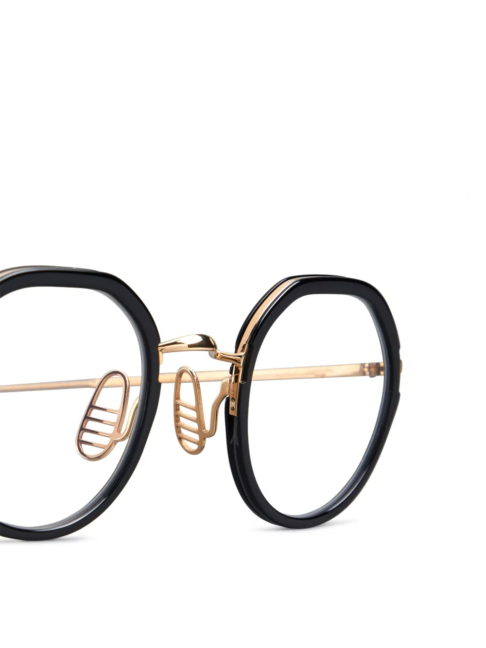 Shop Thom Browne Round-frame Glasses In Black