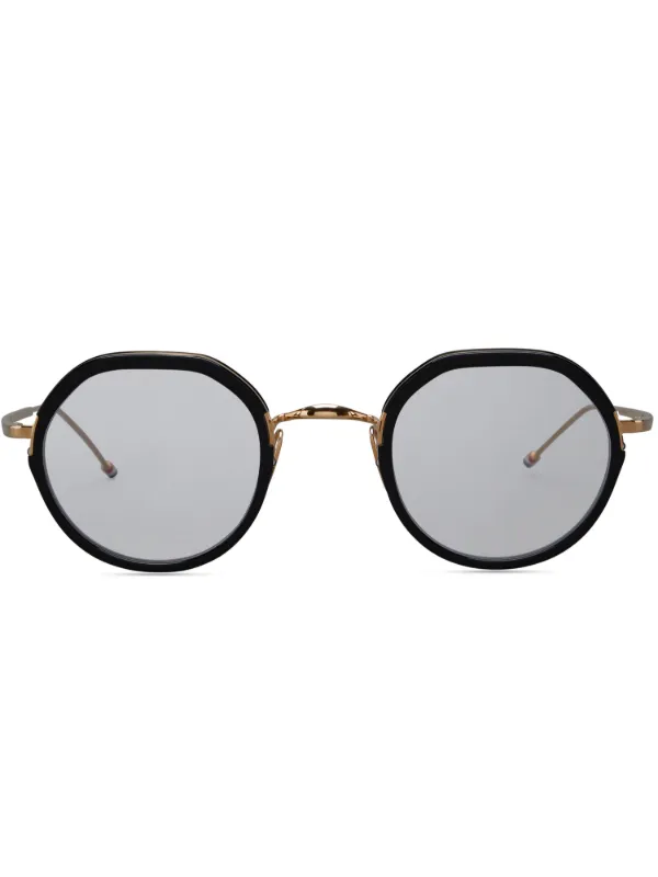 Thom Browne Eyewear ラウンド眼鏡フレーム | ブラック | FARFETCH JP