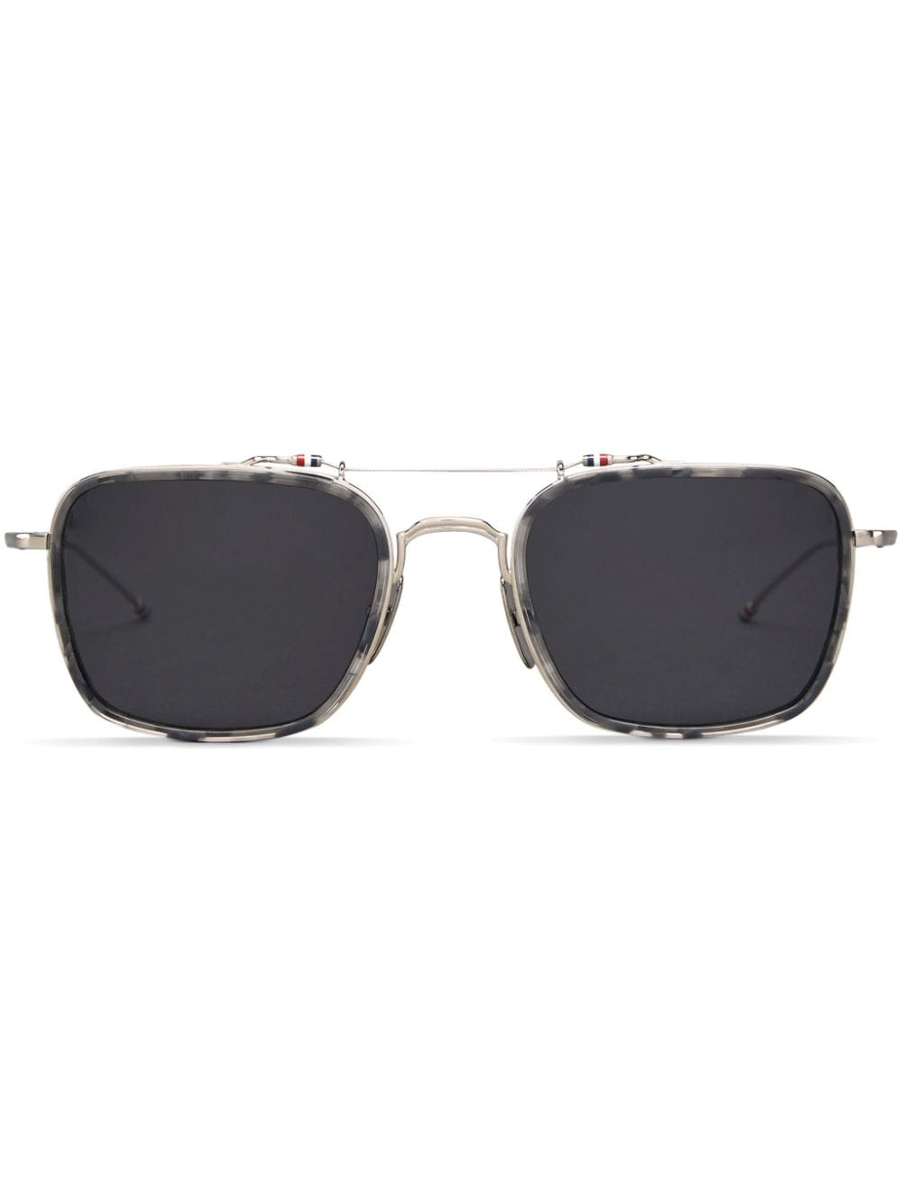 Thom Browne Tortoiseshell Rectangular-frame Sunglasses In Grey