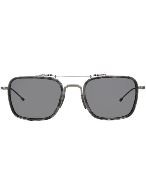 Lunettes de soleil à monture rectangulaire - Thom Browne Eyewear - Modalova