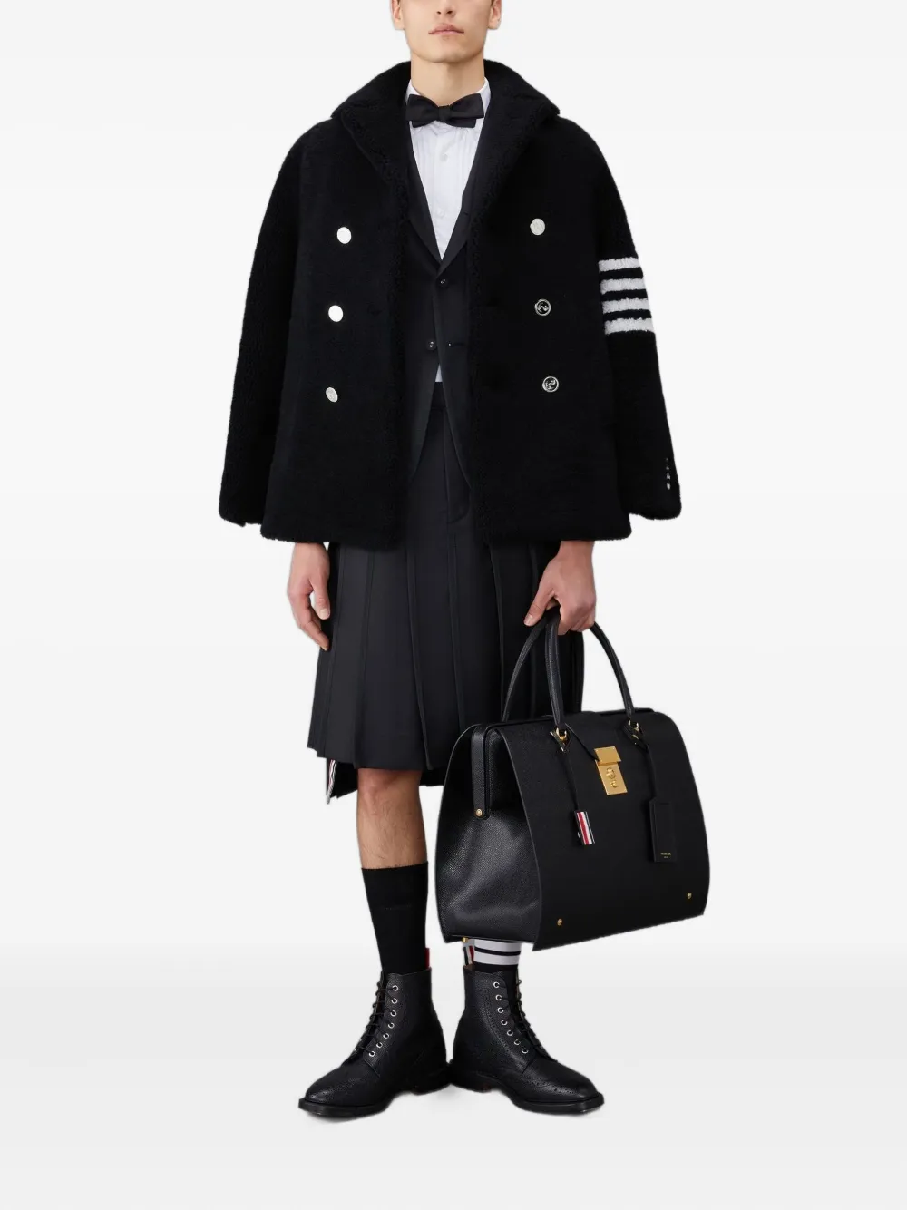 Thom Browne pleated back-strap skirt | Image 2