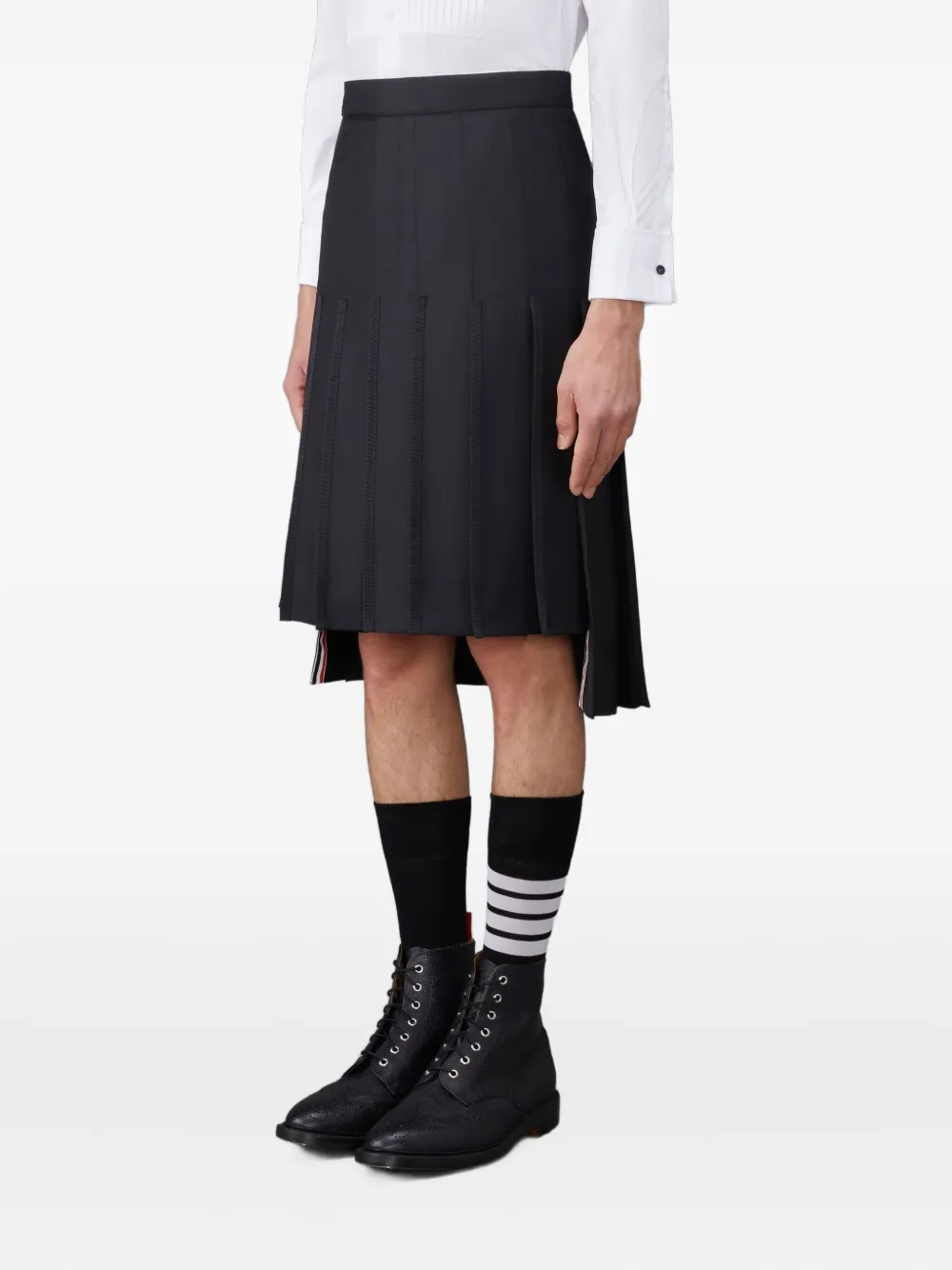 Thom Browne Plooirok met bandje op de rug Zwart