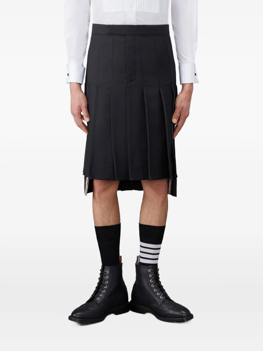 Thom Browne pleated back-strap skirt | Black | Image 1
