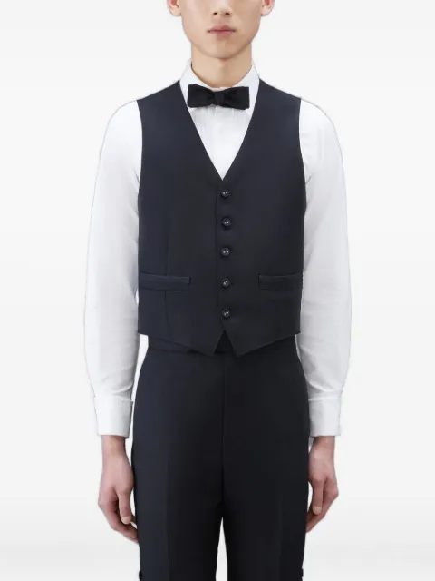 Thom Browne striped-back five-button waistcoat