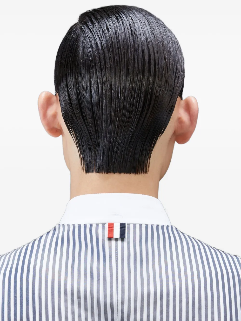 Thom Browne Striped-back Five-button Waistcoat In Black