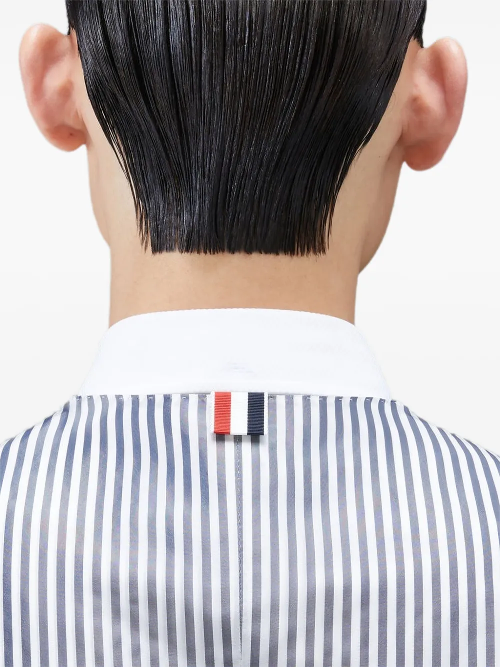 Thom Browne Gilet met gestreepte rug en vijf knopen Zwart