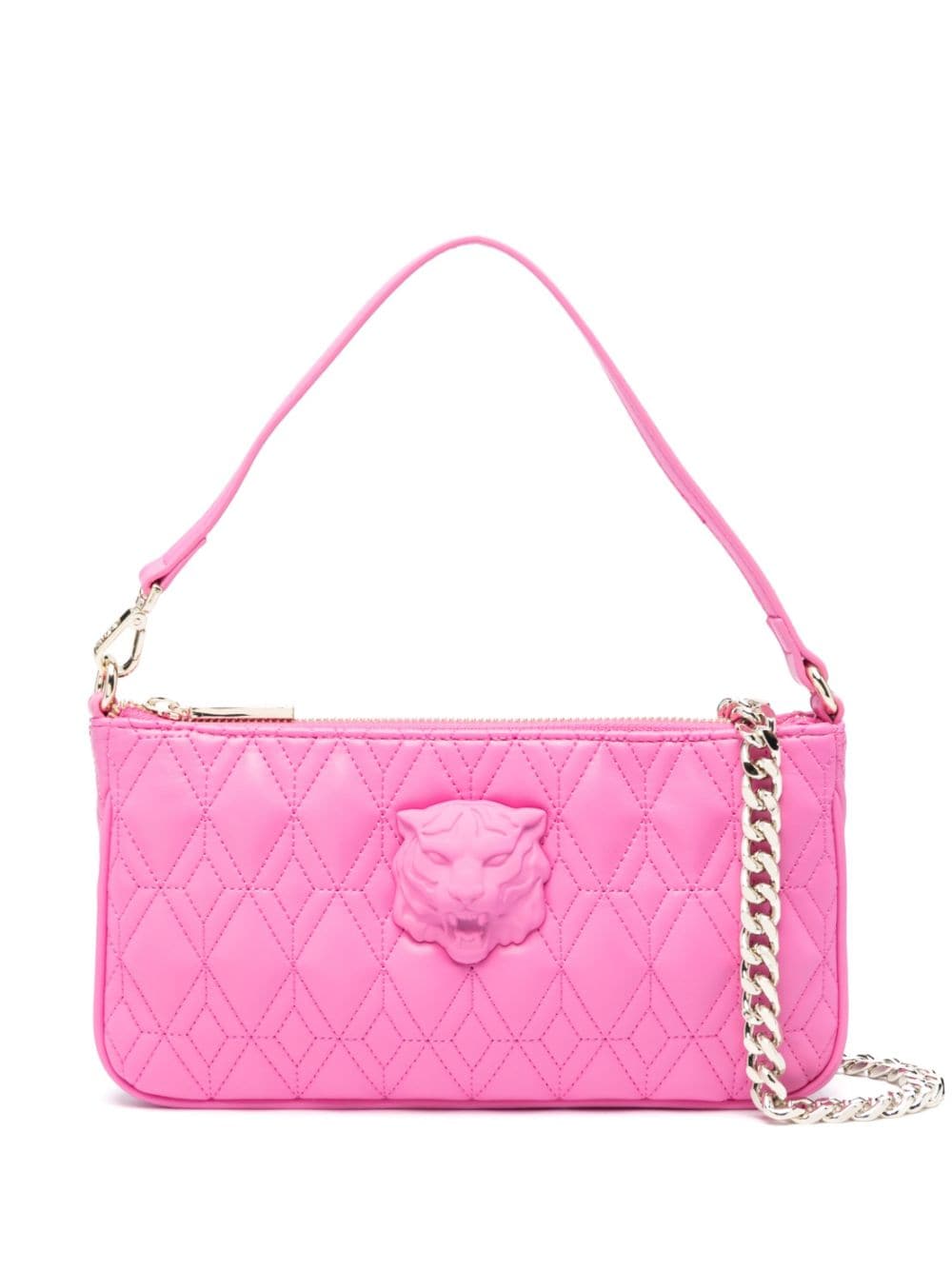 Just Cavalli Logo-print Quilted Shoulder Bag In Pink