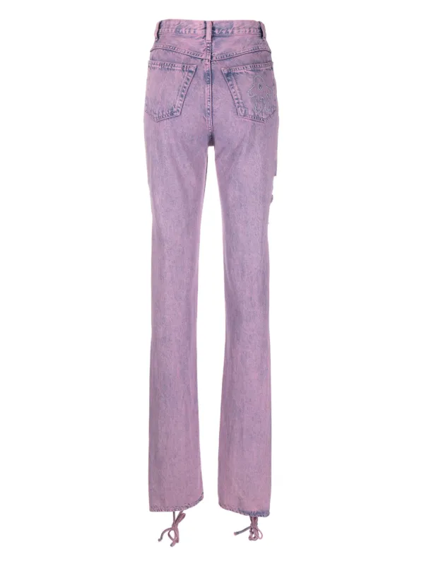 ★RAIVE★ Purple Colored Denim Pants in Purple VJ5SL40482 AVAVAV mid-rise straight-leg Jeans | Purple | FARFETCH