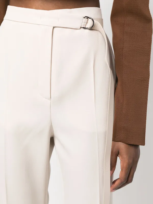 FENDI high waisted Wool Flared Trousers Neutrals FARFETCH IE