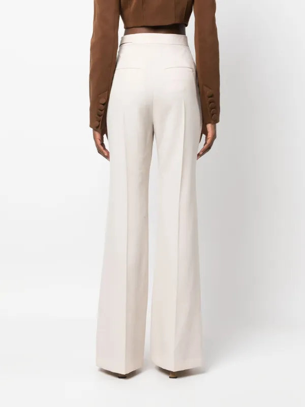 FENDI high waisted Wool Flared Trousers Neutrals FARFETCH IE