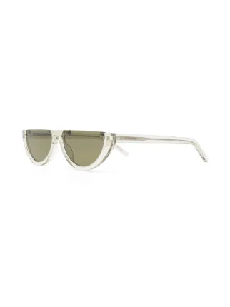 Saint Laurent Green and Clear Half Moon Sunglasses Saint Laurent | Accessories | Saint Laurent Green And Clear  main image 4