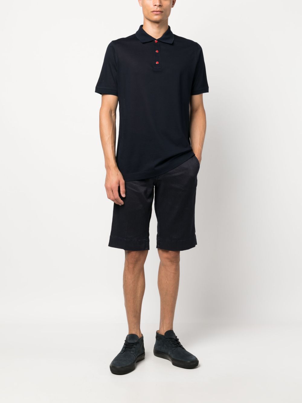 Kiton Piqué poloshirt - Blauw