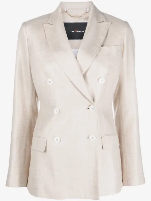 Kiton blazer de seda con doble botonadura