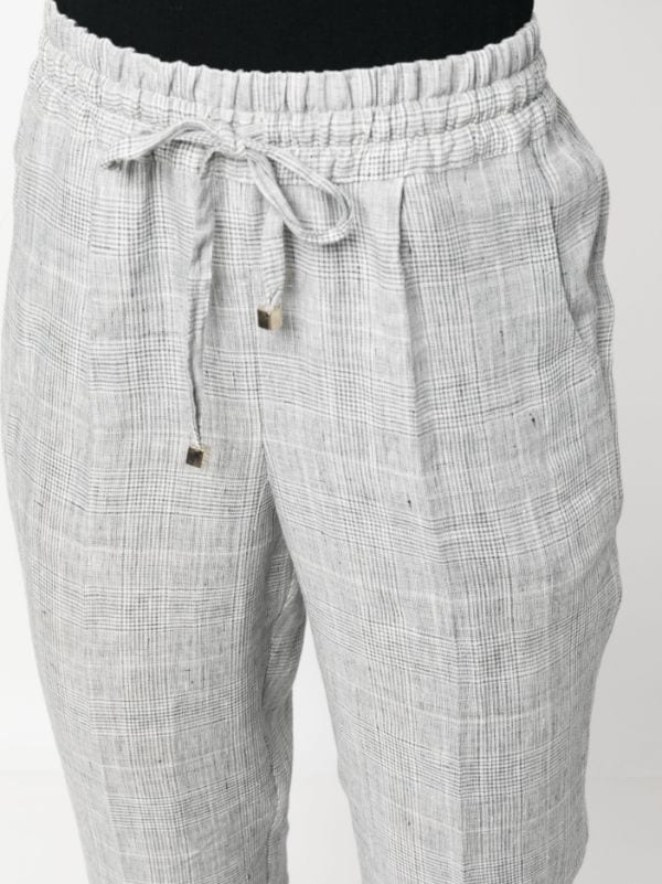 Mango Cropped Linen Trousers Pastel Grey at John Lewis  Partners