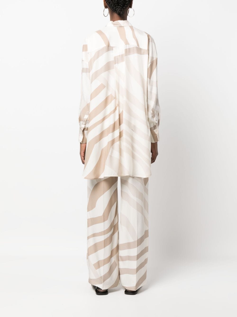 Shop Kiton Abstract-print Long-sleeve Shirt In Neutrals