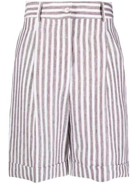 Kiton vertical-stripe knee-length shorts
