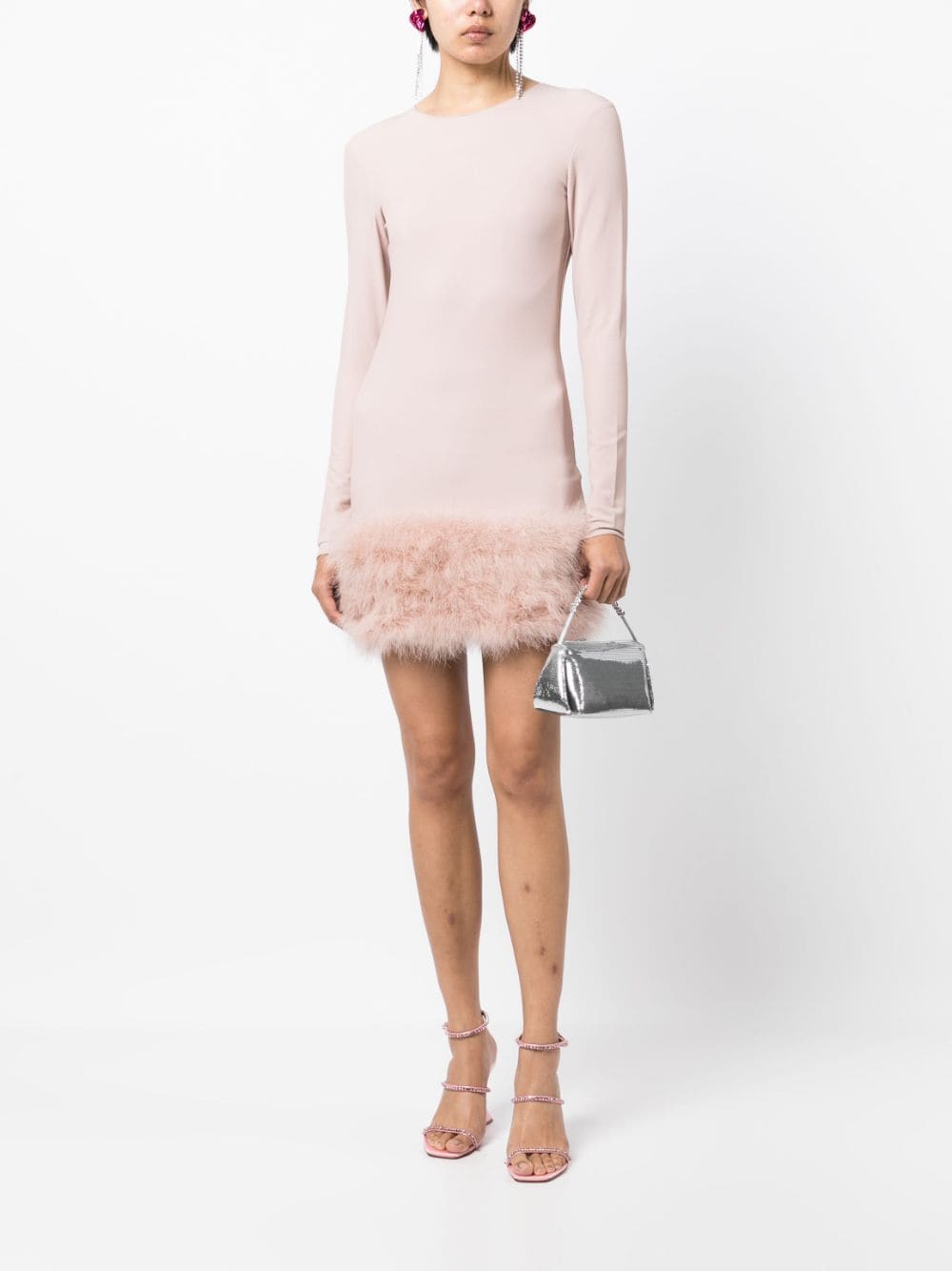 Shop 16arlington Tanith Long-sleeve Minidress In Pink