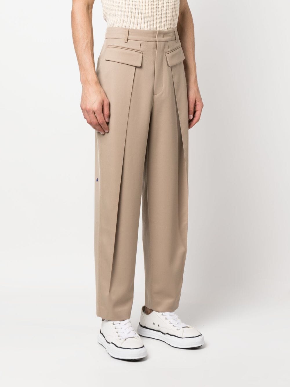 Shop Ader Error Fran Wool-blend Trousers In Neutrals