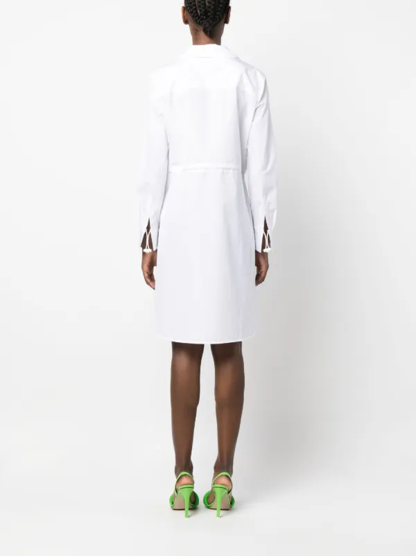 FENDI drawstring-waist Cotton Dress | White | FARFETCH