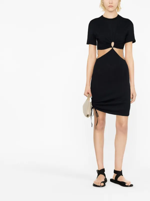 【関税込み】NENSI DOJAKA Cut-out t-shirt dress Nensi Dojaka cut-out T-shirt Dress | Black | FARFETCH UK